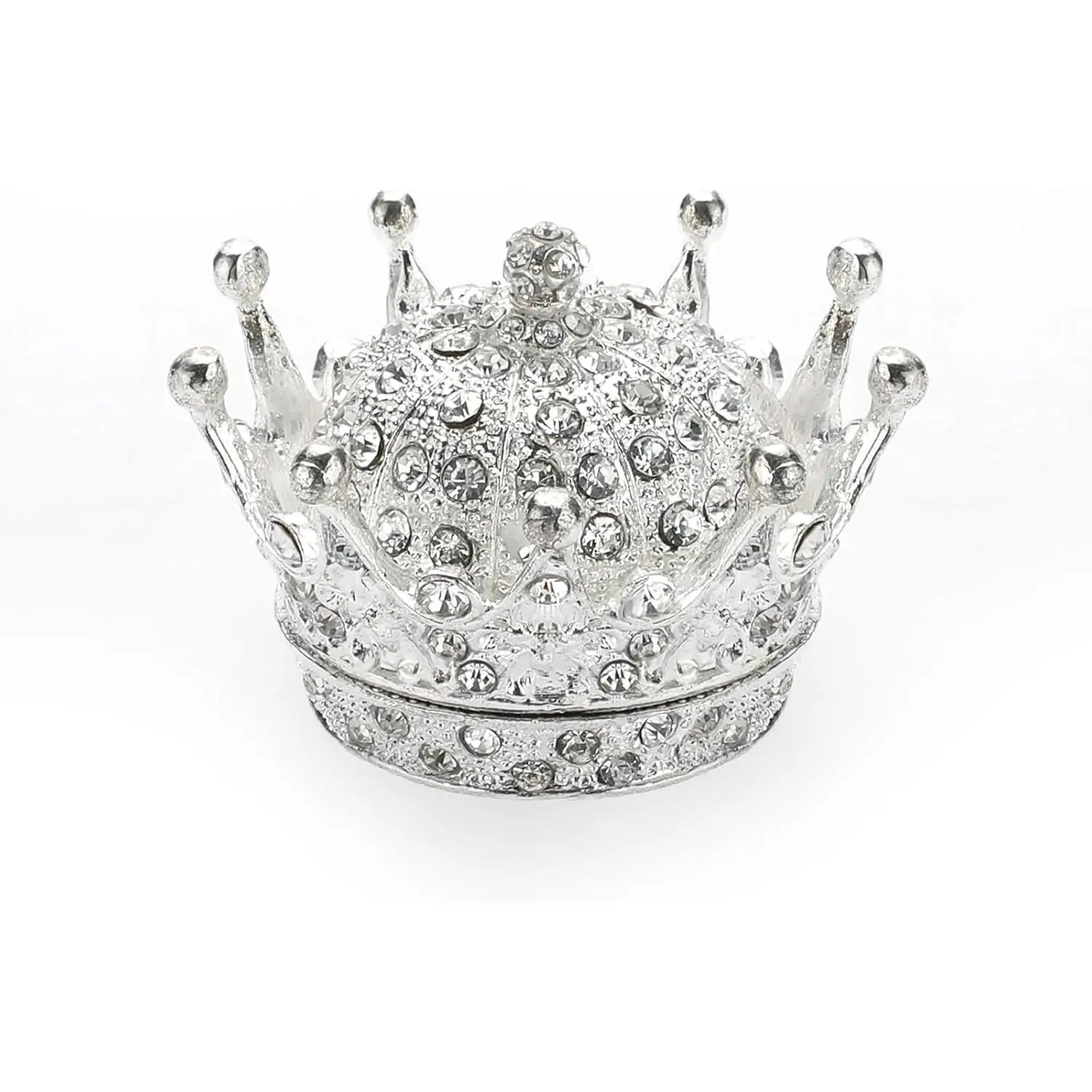Crown Trinket Box,  Metal Enameled Decorative Box Ring Earrings  Organizer  Box for Girl Women