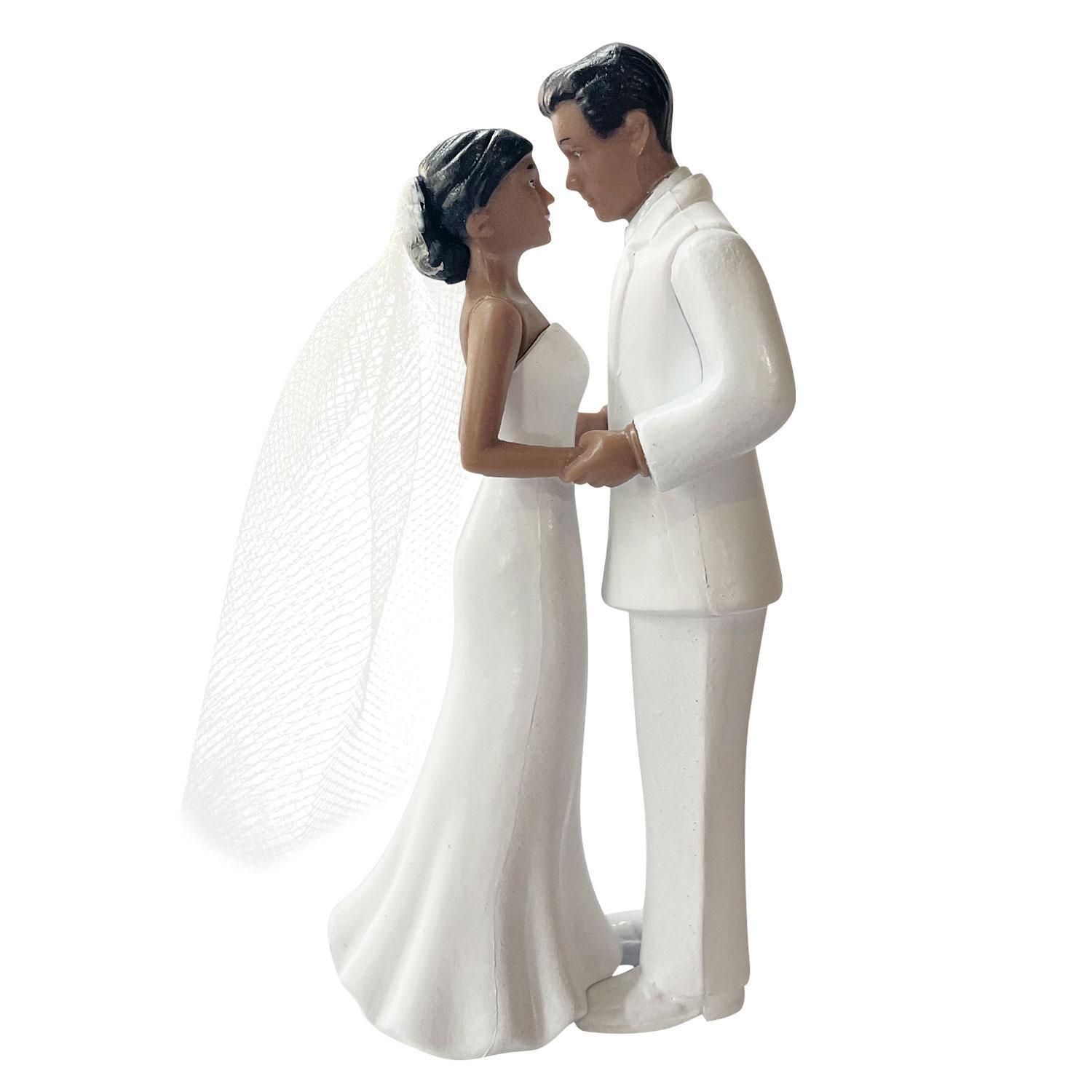 Elegant Bride & Groom Wedding Cake Topper with Veil 4.3" - Anniversary, Bridal Shower, Engagement Party Decoration Elegant Bride & Groom Wedding Cake Topper with Veil 4.3" - Anniversary, Bridal Shower, Engagement Party Decoration