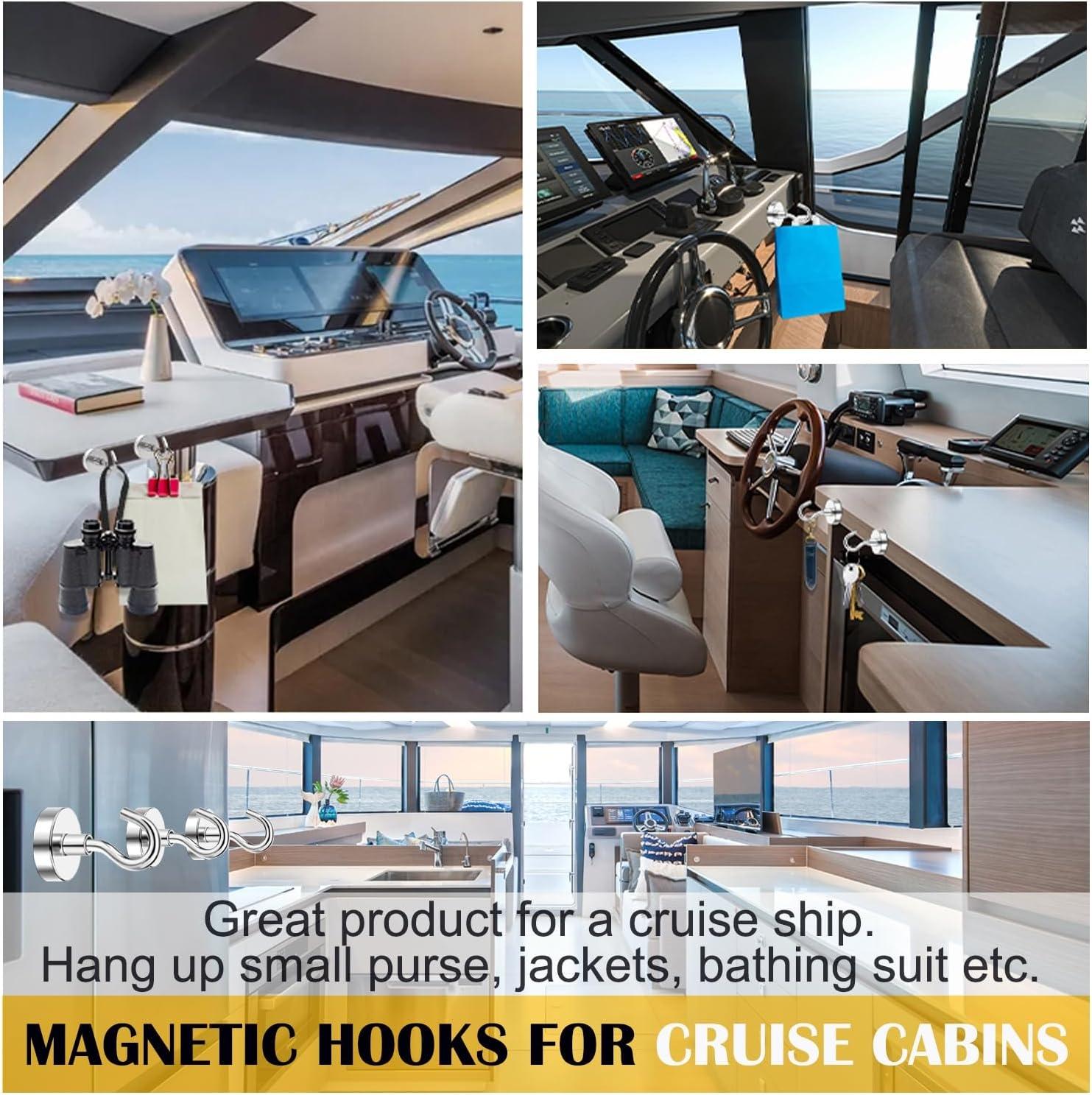 8/16 Pack Swivel Swing Magnetic Hooks 30LBS – Strong Neodymium Hooks for Cruise Cabins, Kitchen, Fridge & Other Magnetic Surfaces, Cruise 2026
