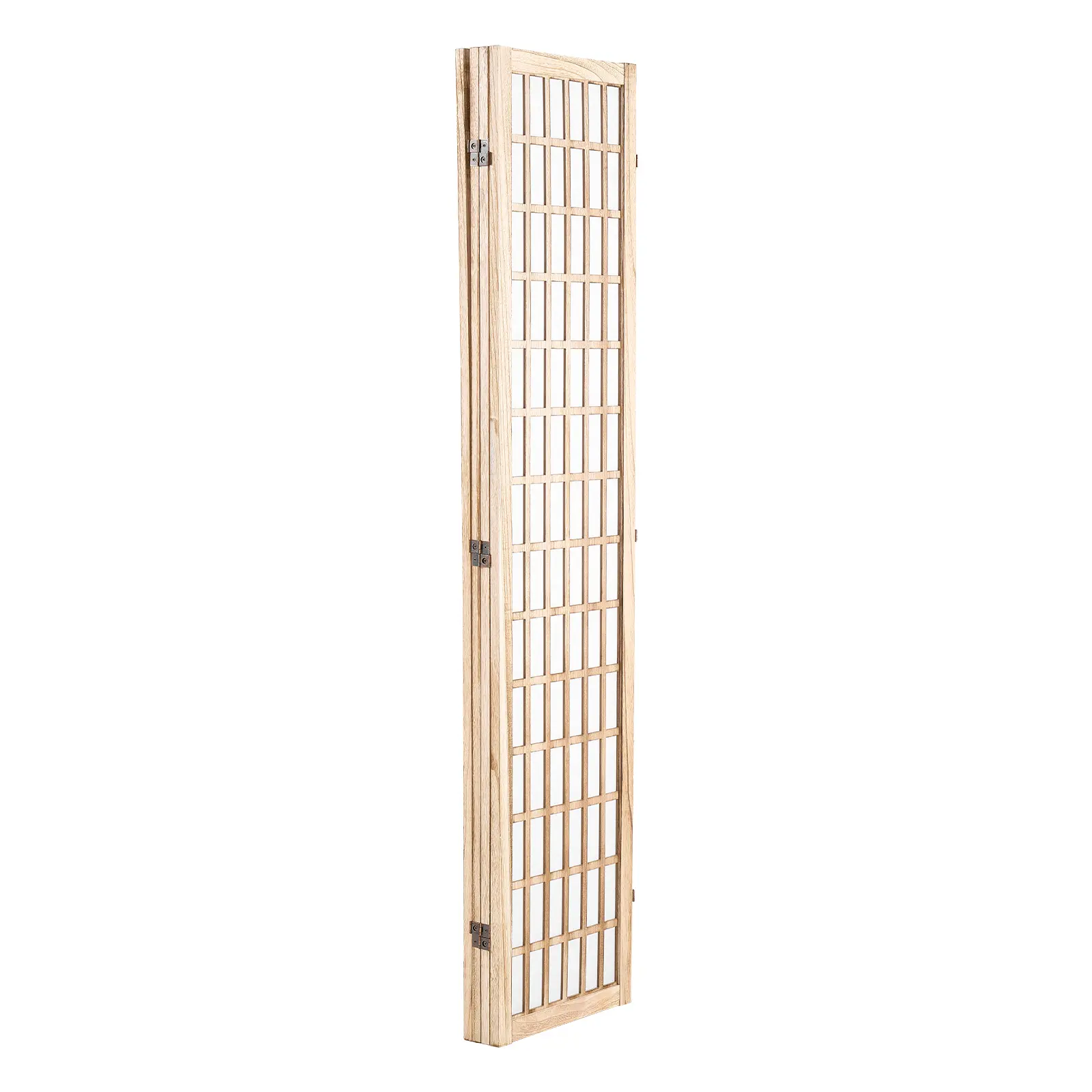 Indoor Folding Privacy Screen - Paulownia Wood, MDF Board & Nonwoven Fabric Construction, Japanese Minimalist Rectangular Space Divider, Easy Setup, Mobile Home Improvement Privacy Panel