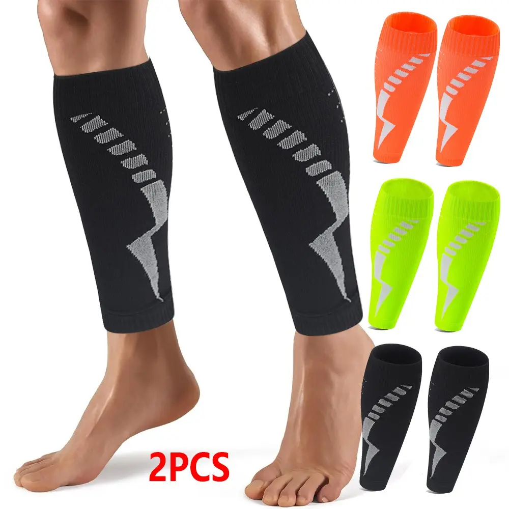 2PCS Leg Support - Calf Compression Sleeves for Men and Women. Footless Compression Socks & Leg Brace for Running, Travel, Nursing, Fitness. Shin Splints