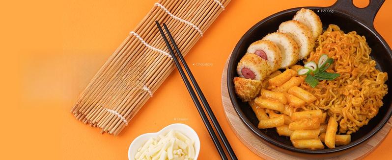 Cheese Flavor Instant Rabokki (2 Cups)  Korean Ramen  Tteokbokki Quick Street Food