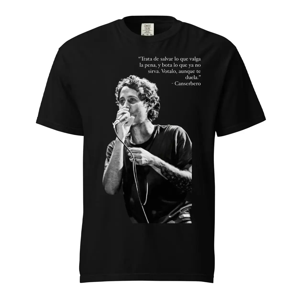 Canserbero Lyrics Song Comfy Tee Pure Cotton Fabric Casual Streetstyle Soft-Washed T-Shirt Trendy Tops for Women for Men, Perfect Gift graphic t-shirts good graphic tees men's graphic tees funny tshirt