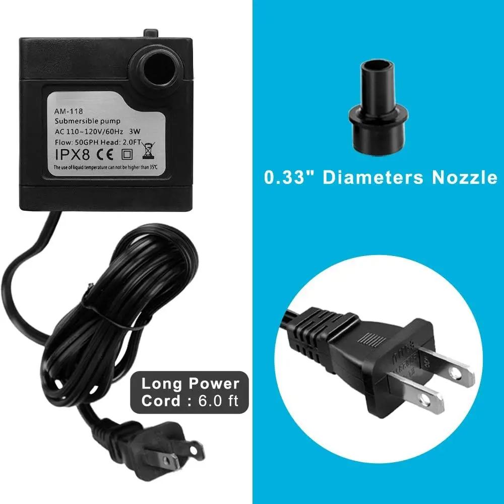 95GPH 5W Mini Submersible Water Pump for Aquarium Fish Tank, Pond, Fountain, Hydroponics
