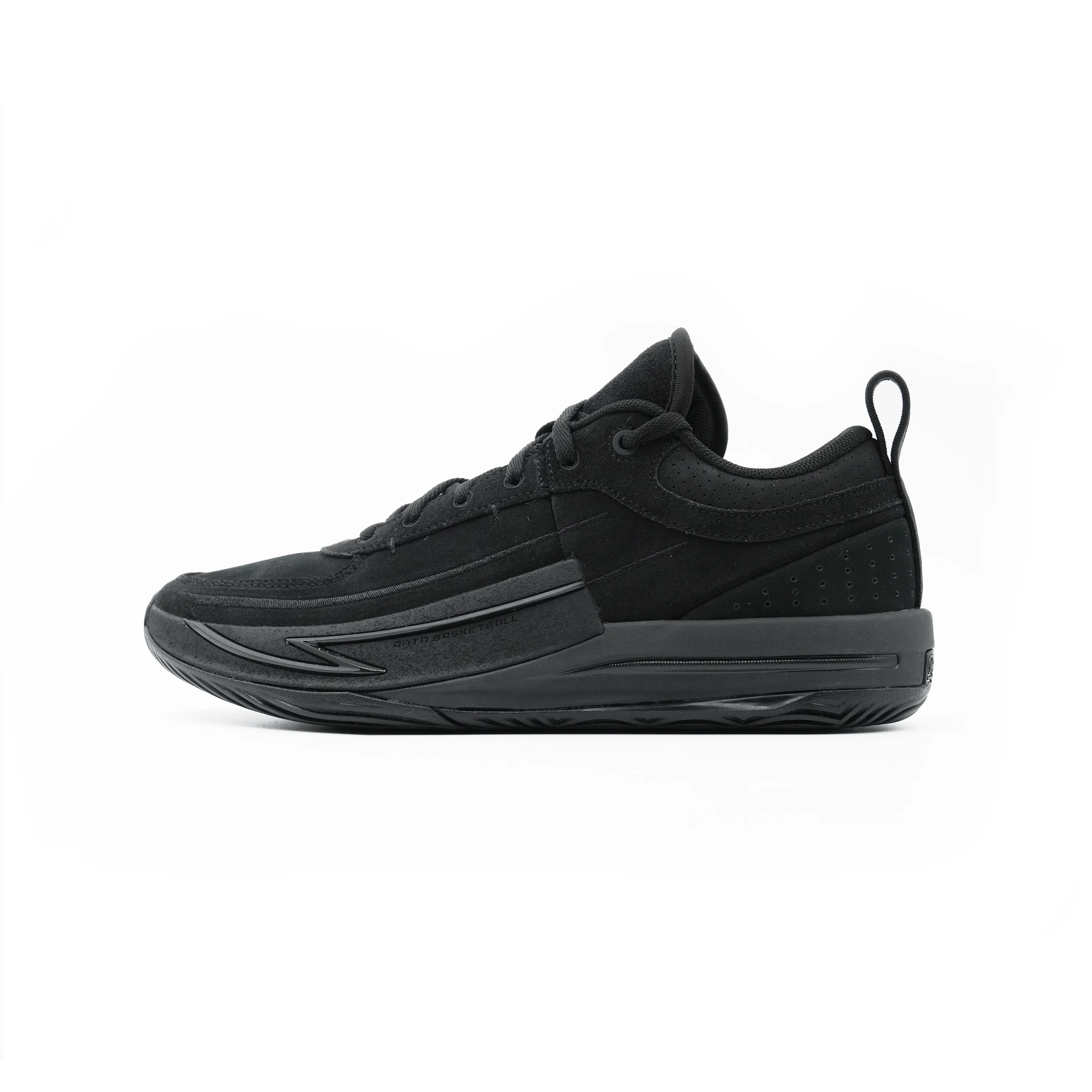 Anta Men's Feng Mang 1 SV Low-Top Basketball Shoes in Basic Black with Cushioning and Durability Trending Shoes, House White Official Shoes to Get / Maison Mihara Verifiable, with credentials and supporting global authentication