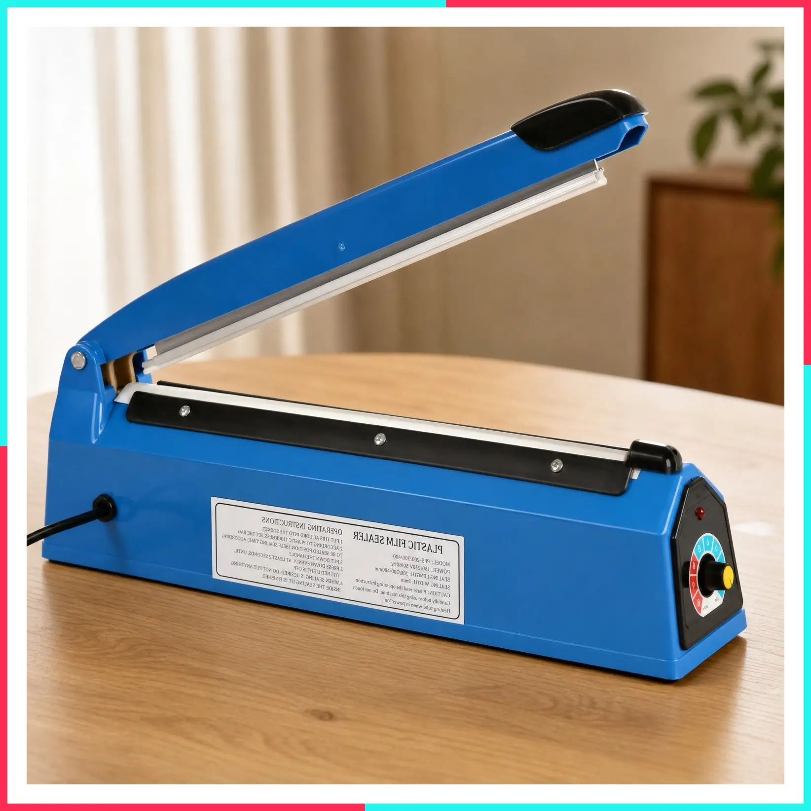 12 Inch Manual Impulse Heat Sealer for PE PP Plastic Bags with Extra Replacement Element Grip