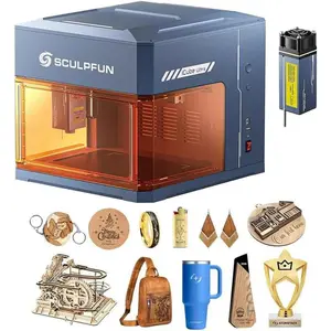 SCULPFUN iCube Ultra 12W Laser Engraver with Auto Focus & Air Filtration, Enclosed Laser Cutter for Wood Acrylic, High Precision