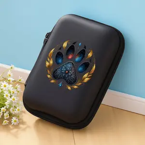 1pc Beautiful Starry Sky Flower Claw Pattern Printed Storage Box with Mesh Pocket and Compact Design - Cable/Earphone/Charger/Card/Small Accessory Storage Box, Suitable for Office, Travel, Enthusiasts - Durable and Portable Accessory Sorting