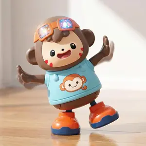 Dancing Monkey Robot Toy for Kids  Interactive Moving Monkey with Music & LED Lights, Fun Educational Gift Toy for Toddlers