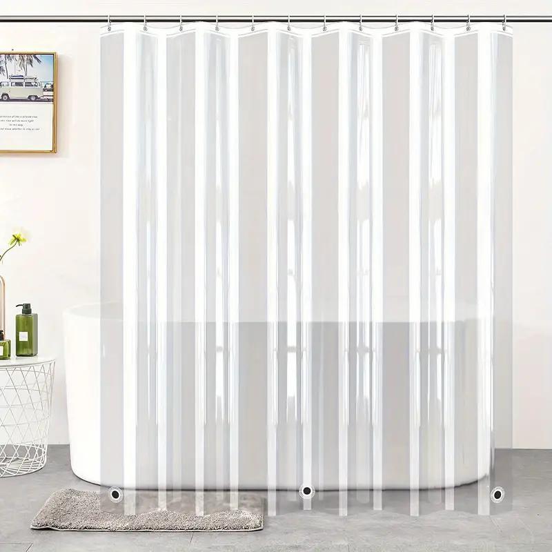 Clear Shower Curtain Liner, 1 Count Waterproof Bathroom Curtain with 3 Magnets & 12pcs Plastic Hooks, Bathroom Decor, Home Decor, Bathroom Decoration Accessories, Home Goods, Restroom