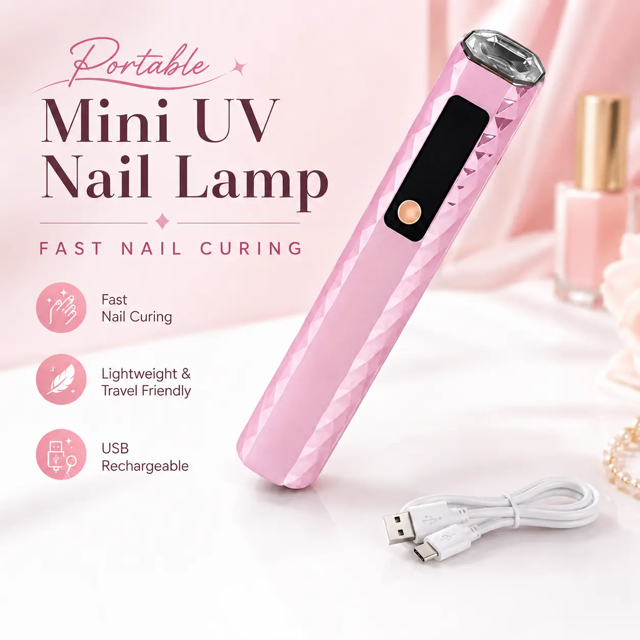 Single-line focused LED nail lamp, quick-drying nail lamp, portable mini nail curing lamp, mini nail light therapy lamp  # High Brightness UV Phototherapy Lamp
