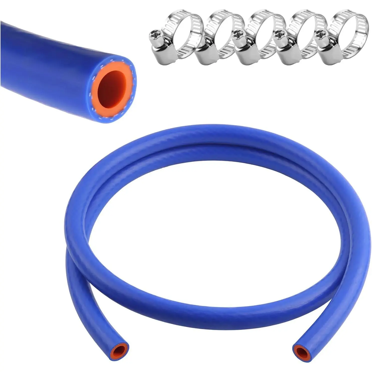 5Ft 3/8 Inch ID  Heater Hose,Reinforced High Temperature Resistant  Hose Kit with Clamps,Flexible Coolant Radiator Vacuum Line for Coolant Air Water
