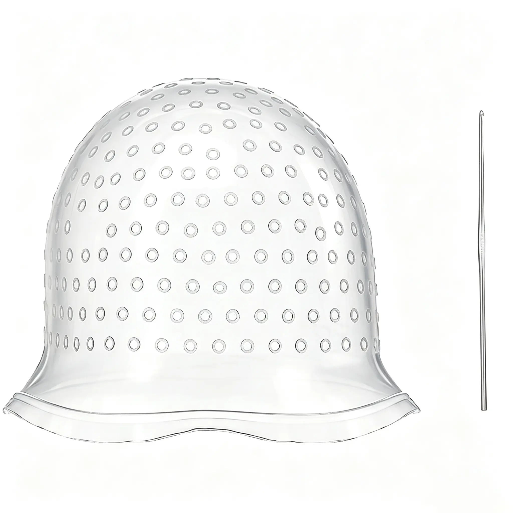 Reusable Silicone Highlighting Hair Dye Cap with Hook, Ideal for Hair Dye, Sugar Glaze, Salon Tools, Heatless Styling Accessory