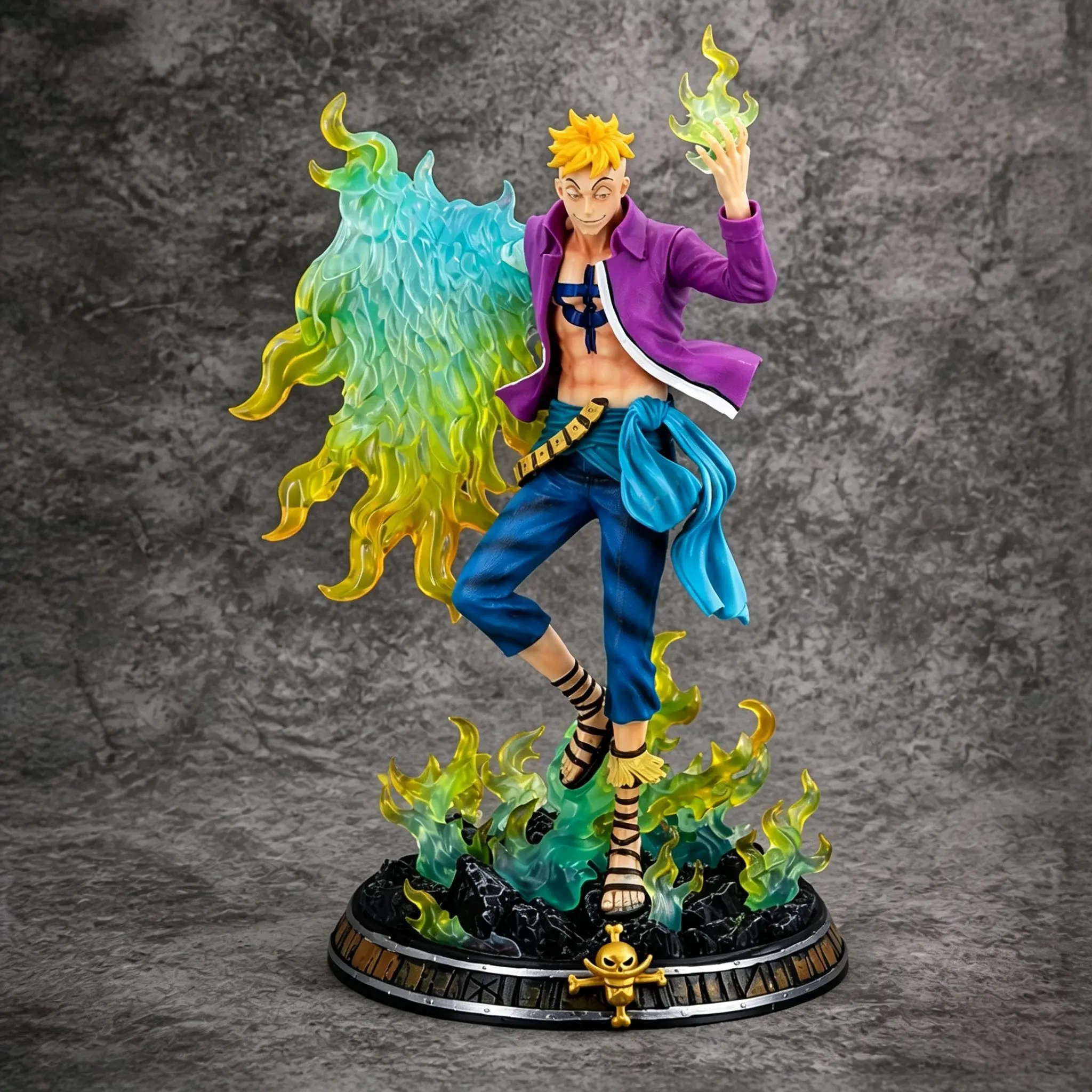 One Piece Dream Phoenix Marco Figure, 44.5cm Large Size, Transparent Gradient Fire Wings, High-Quality PVC, Perfect Collectible