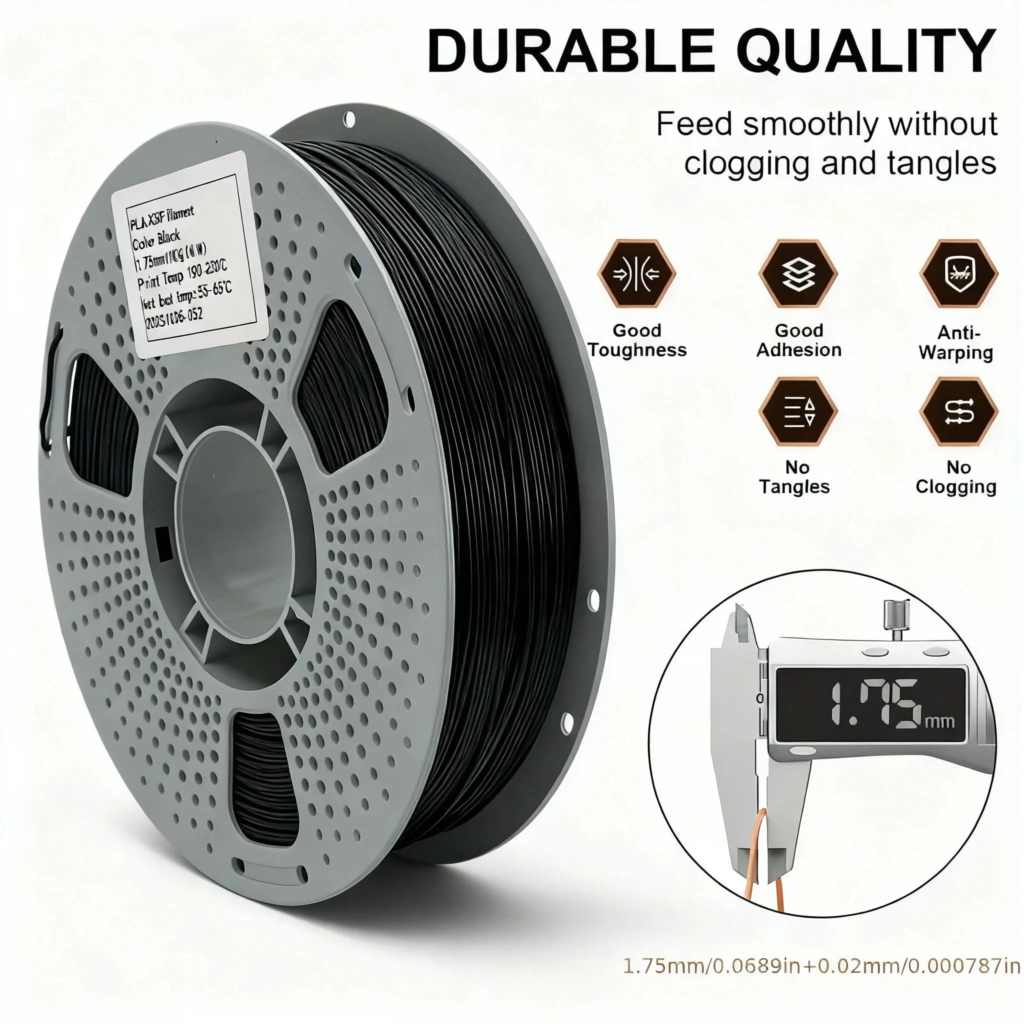 2.2lb PLA or PEGT 3Dprinter filament. Suitable for most 3Dprinters. 1 kg, 1.75 mm. Eco-friendly. Good toughness. Tangle-free. Available in a variety of colours. Vacuum-sealed. Dimensional accuracy: ±0.02mm. Free delivery.
