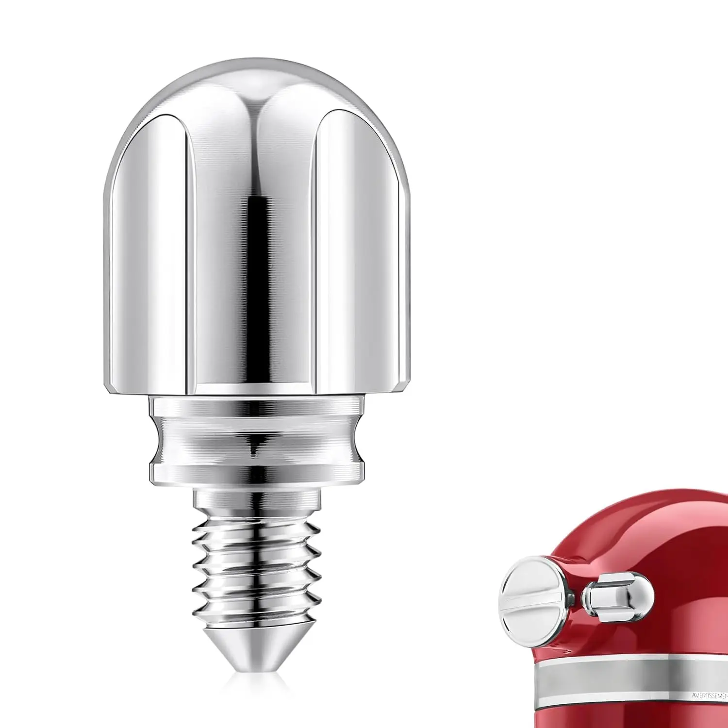 Attachment Knob Thumb 1.5'' Short Screw fit for Mixers with Screw-On Hup Cap, Upgraded 6061 Aluminum Long Screw Head Knob Replacement Parts, Replaces 9709194, 4162142, 240374 etc, Chrome