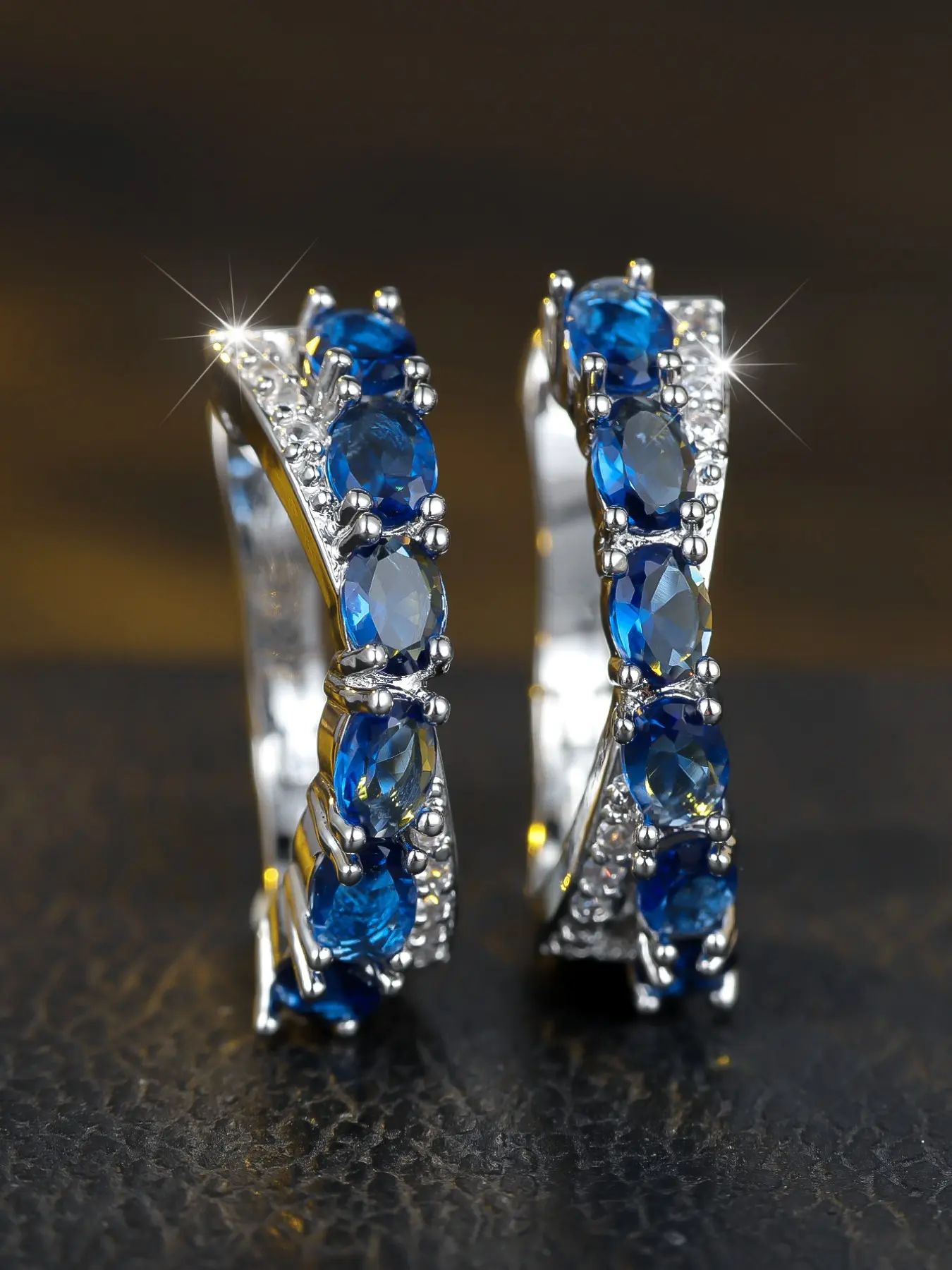 Luxury Cross Earrings Hoop Design Rhinestone Decor Earrings for Women & Man Delicate Jewelry Perfect for Engagement Weddings Party, Daily Wear Anniversary Gift