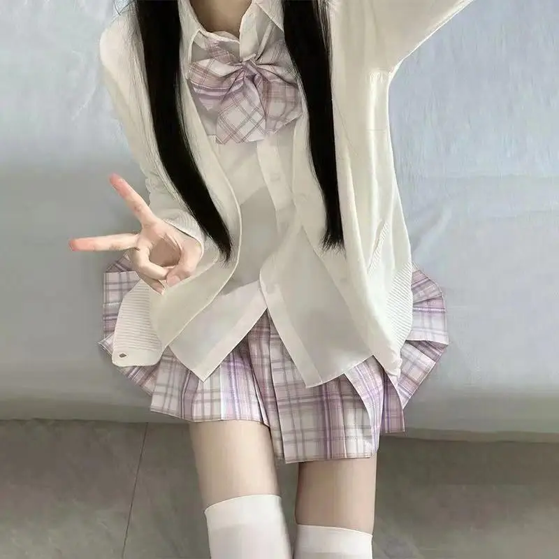 Original Japanese JK Uniform Sweater Autumn/Winter Cherry Blossom Girl Knitted Cardigan School Supply College Style Coat Women