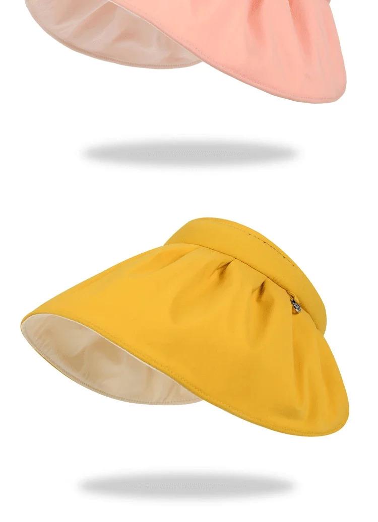 2025 Banana Shell Sun Visor Cap with Female  Protection in Summer Covering Face Beach Visor Riding Empty-top Bucket Hat