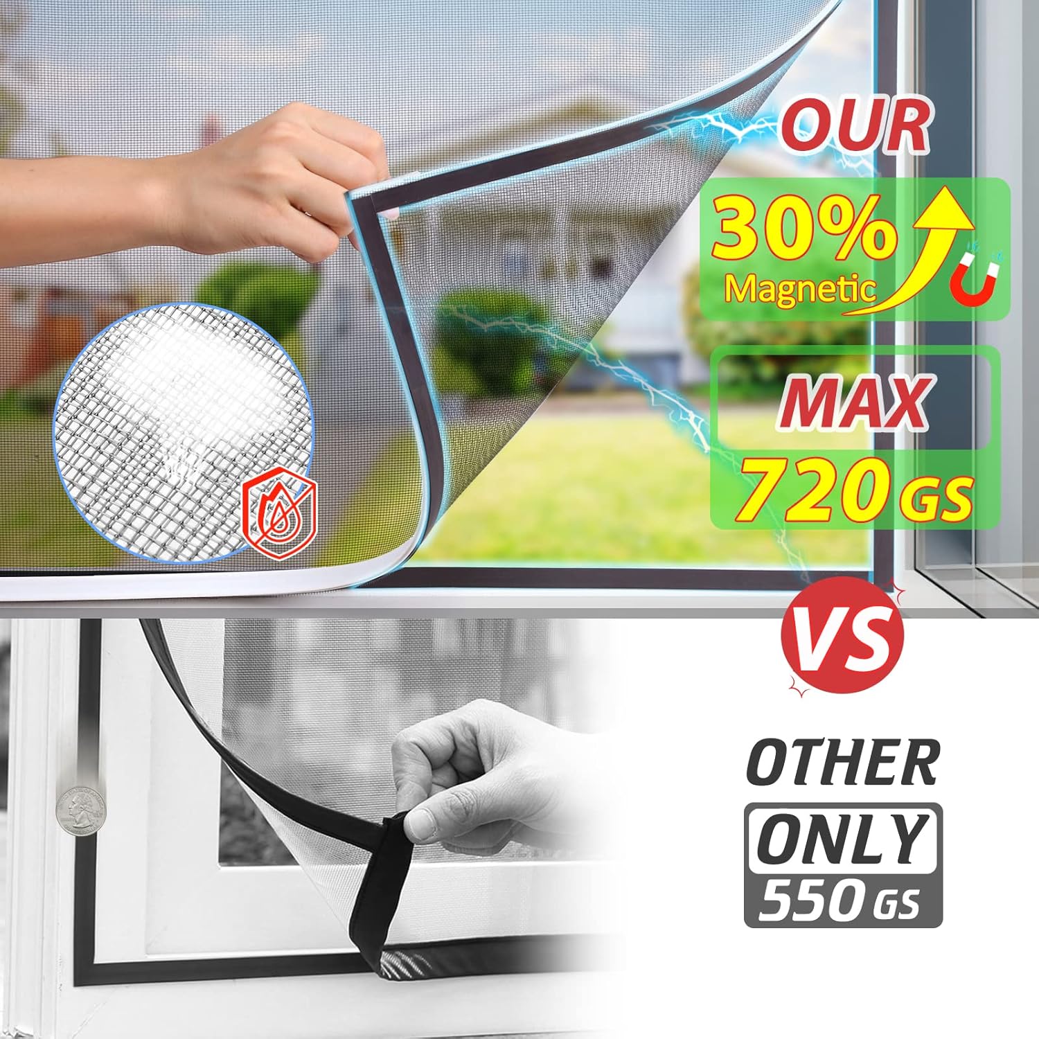 Adjustable Window Screen Replacement - Customizable 71" x 44" DIY Fiberglass Grey Mesh with Grey Frame, Fit for House Windows, Durable Screens for Fresh Air Ventilation Adjustable Window Screen Replacement - Customizable 71" x 44" DIY Fiberglass Grey Mesh with Grey Frame, Fit for House Windows, Durable Screens for Fresh Air Ventilation