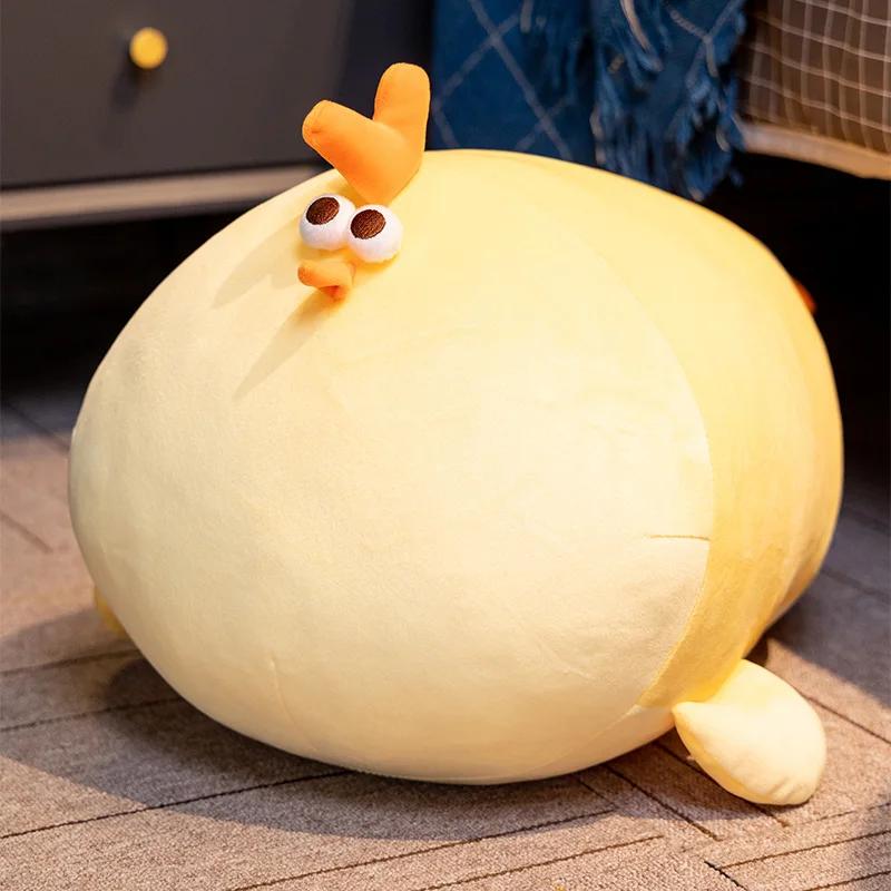 Kawaii Chubby Chicken Plush Toy Soft Plush Stuffed Animal Yellow Chicken Pillow Room Sofa Cushion Decoration Birthday Gift