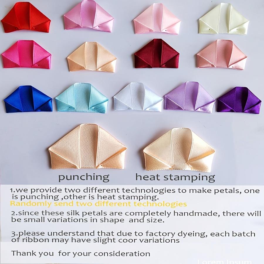 Handcrafted Ribbon Rose Petals – DIY "Eternal Rose" Petals (Set of 100). Handmade, Semi-Finished Ribbon Petals (Randomly Selected: Two Different Techniques-Die-Cut or Hot-Stamped). A Perfect Gift for Mother's Day.