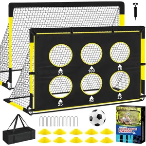 Soccer Goal for Backyard Set - 2 of 6x4 ft Soccer Goals  Equipment, Soccer Net for   3-5 6-8 8-10 10-12, Ball, Targets for   Youth Soccer   Outdoor Play