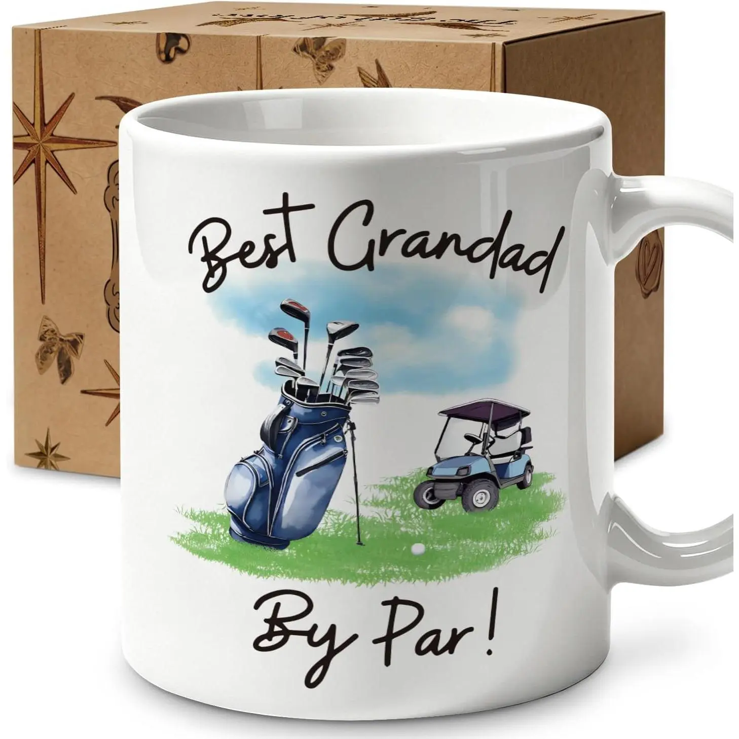 Golf Grandad Gifts Coffee Mug 11oz,  Grandad By Par Mug, Grandpa Golf Mug from Grandchildren, Funny Golfs  for Grandfather, Fathers Day Birthday GolfLovers Gifts