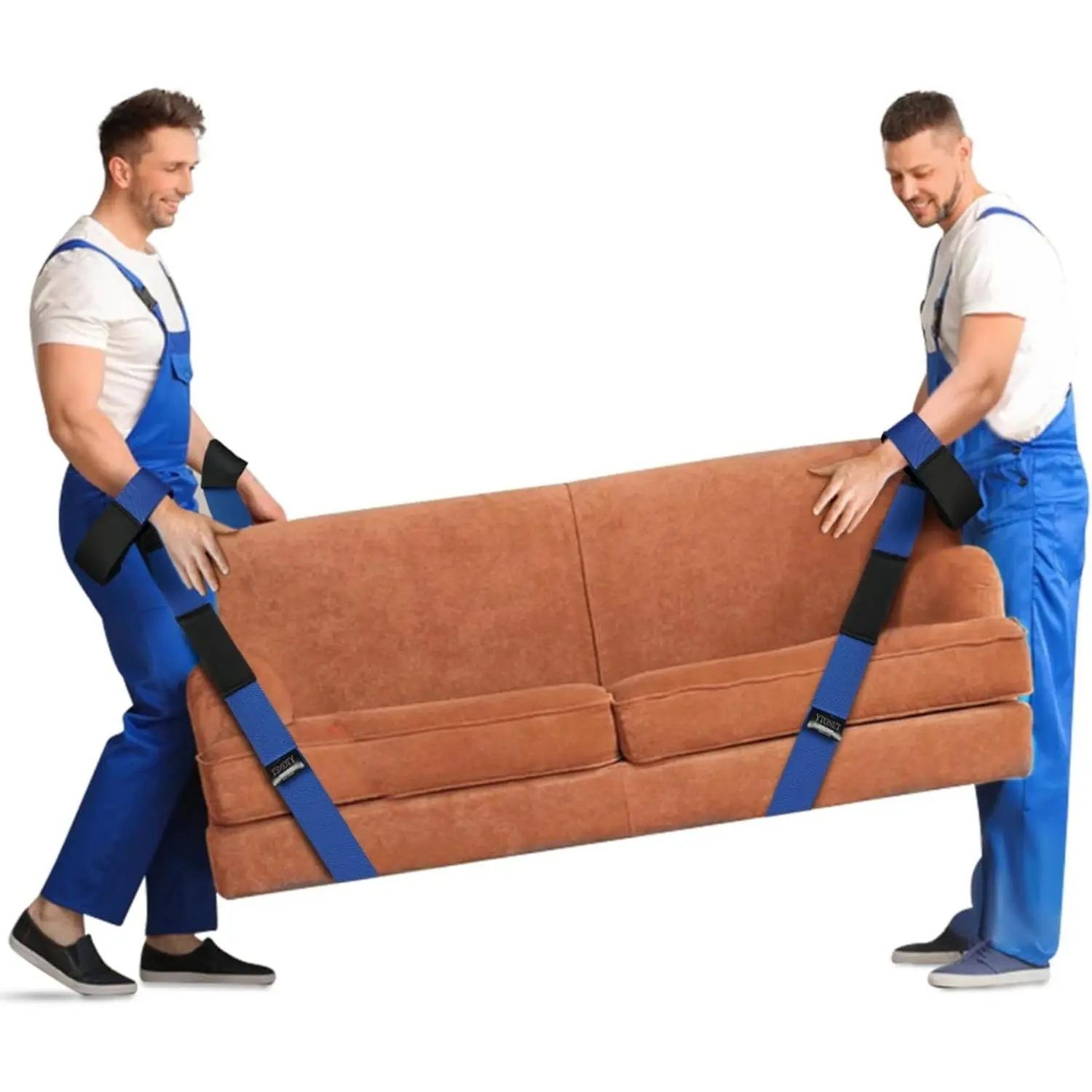 Moving Straps, 2-Person Lifting and Moving System with 12 Comfortable Thickened Sponge Pads, Lifting Straps for Move Furniture, Appliances, Heavy Objects up to 800 lbs, Wire Rope Slings Blue