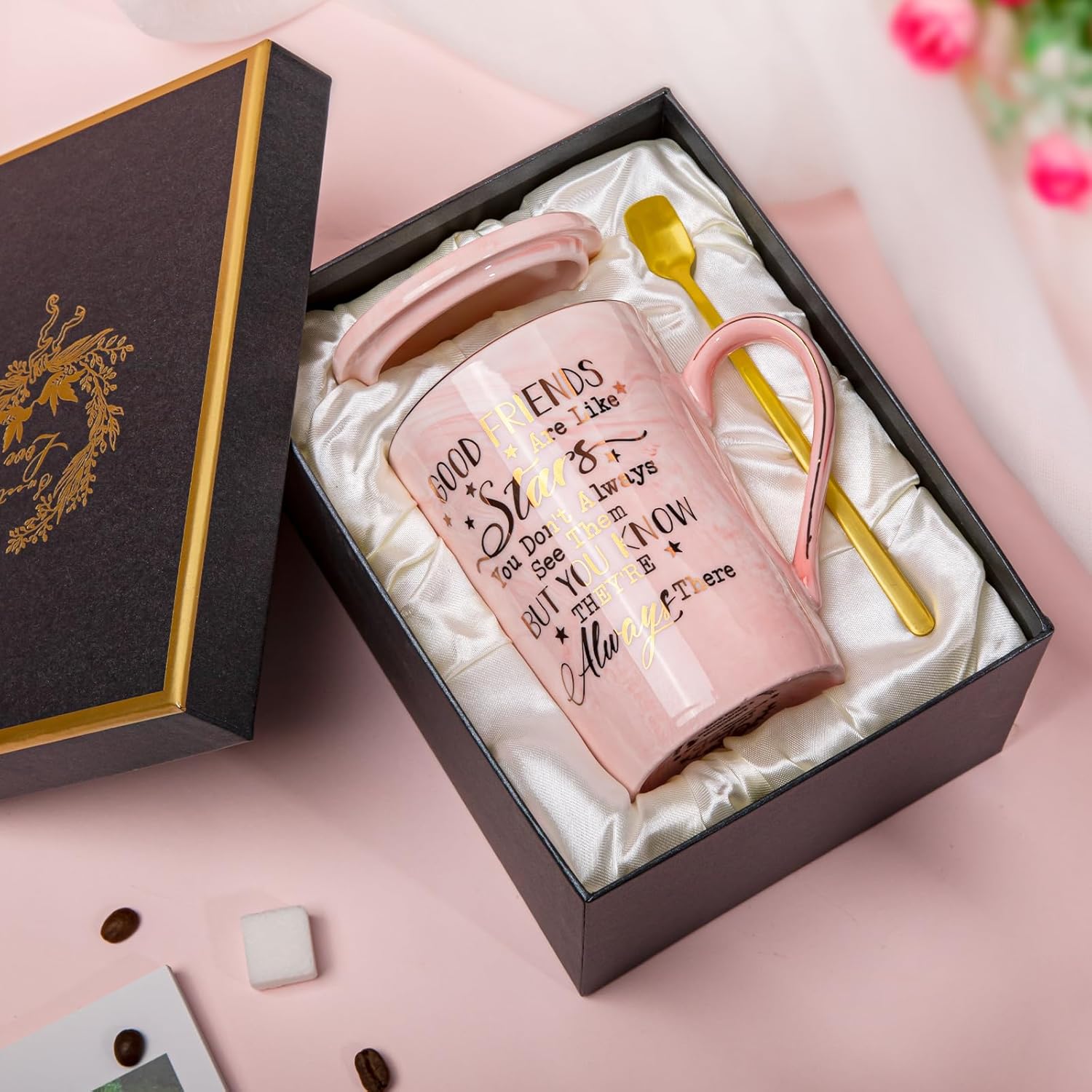 Friends, Friendship Gifts for Women Birthday Gifts for Women  Birthday Gifts Ideas for Her, Friends Female, Besties, BFF Ceramic Marble Coffee Mug  Box Printed  14 oz