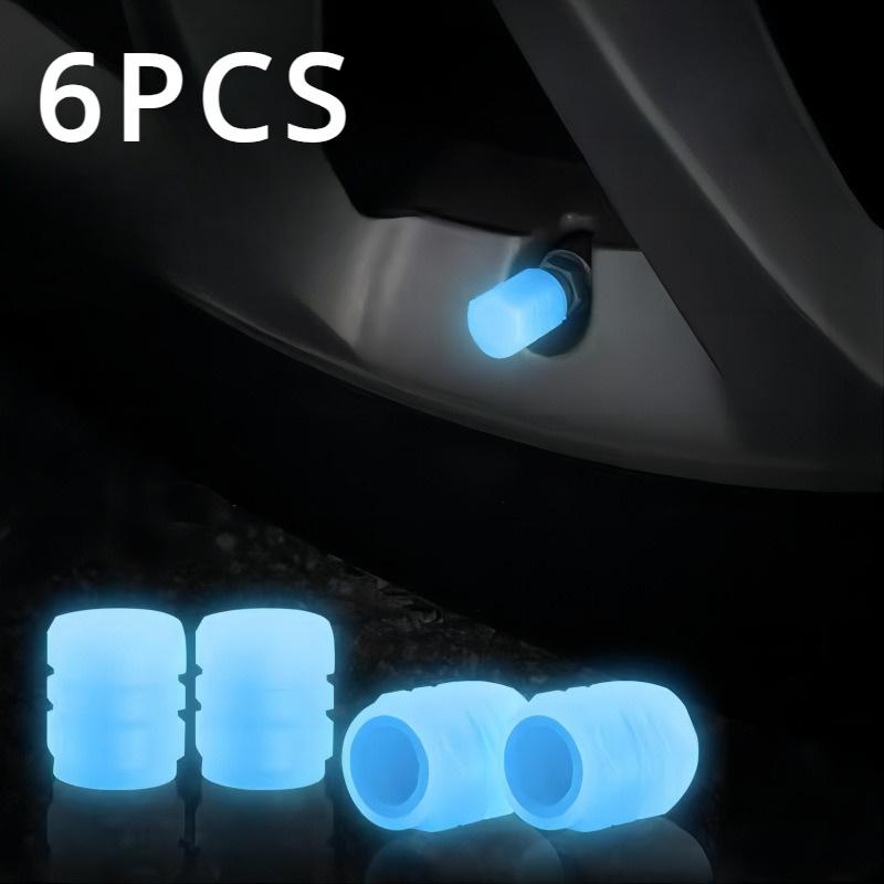 6-Pack Glow-In-The-Dark Valve Caps  Bright Nighttime Tire Decoration for Cars, Motorcycles, And Bicycles, Safe And Eye-Catching Additions