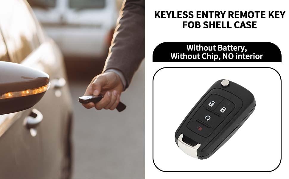 Key Shell Case Keyless Entry Remote Key Fob Replacement Case for Chevrolet Equino 2010-2017 for Chevrolet Sonic 2012-2017 4 Buttons OHT01060512