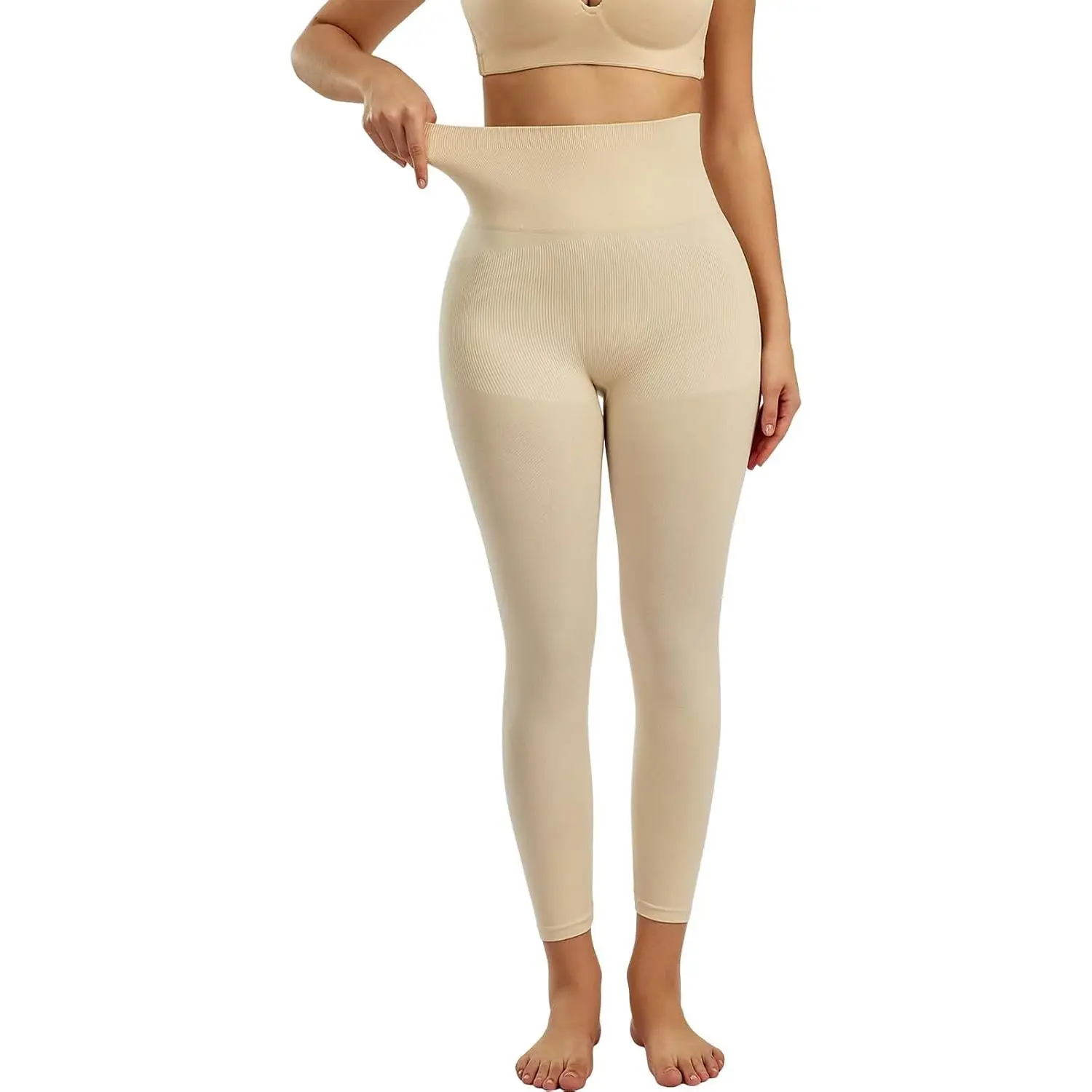 Women Shapewear Leggings High Waist Footless Tights Tummy Control Butt Lift Thigh Slimmer Compression Pants