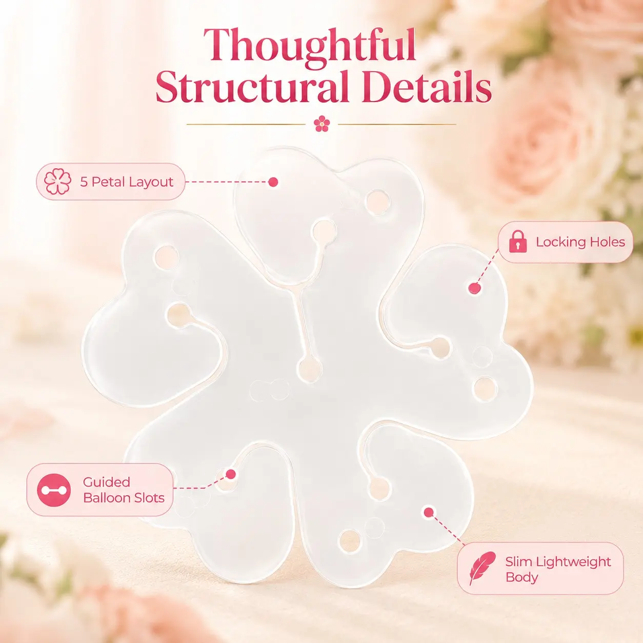 30 Pcs Single-Layer Balloon Flower Clips – 5-Hole Balloon Connectors, Balloon Flower Maker Clips, Balloon Cluster Holders, Balloon Garland Connectors, Balloon Arch Accessories and DIY Balloon Decoration Supplies.