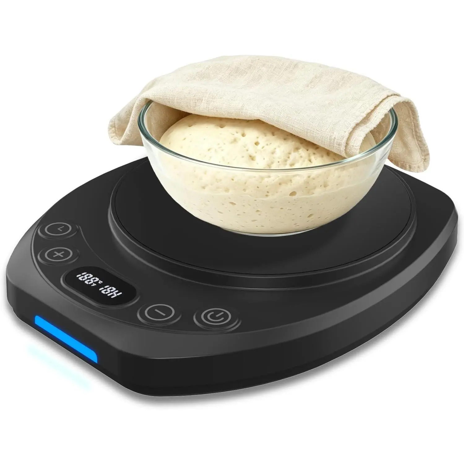 Sourdough Starter Warmer Mat,65-110°F 1°F Precision, 24H Timer & Memory, Electric Heating Mat for 24-40oz Jars,  Baking(Black)