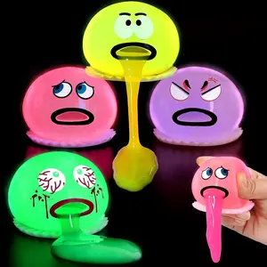 4 Pack Puking and Sucking Slime Ball Fidget Toy, Glow in The Dark Vomiting Stress Balls, Hilarious and Gross Prank Toys Gag Gift, Novelty Sensory Squeeze Toy for Kids Adultsfidget toys
