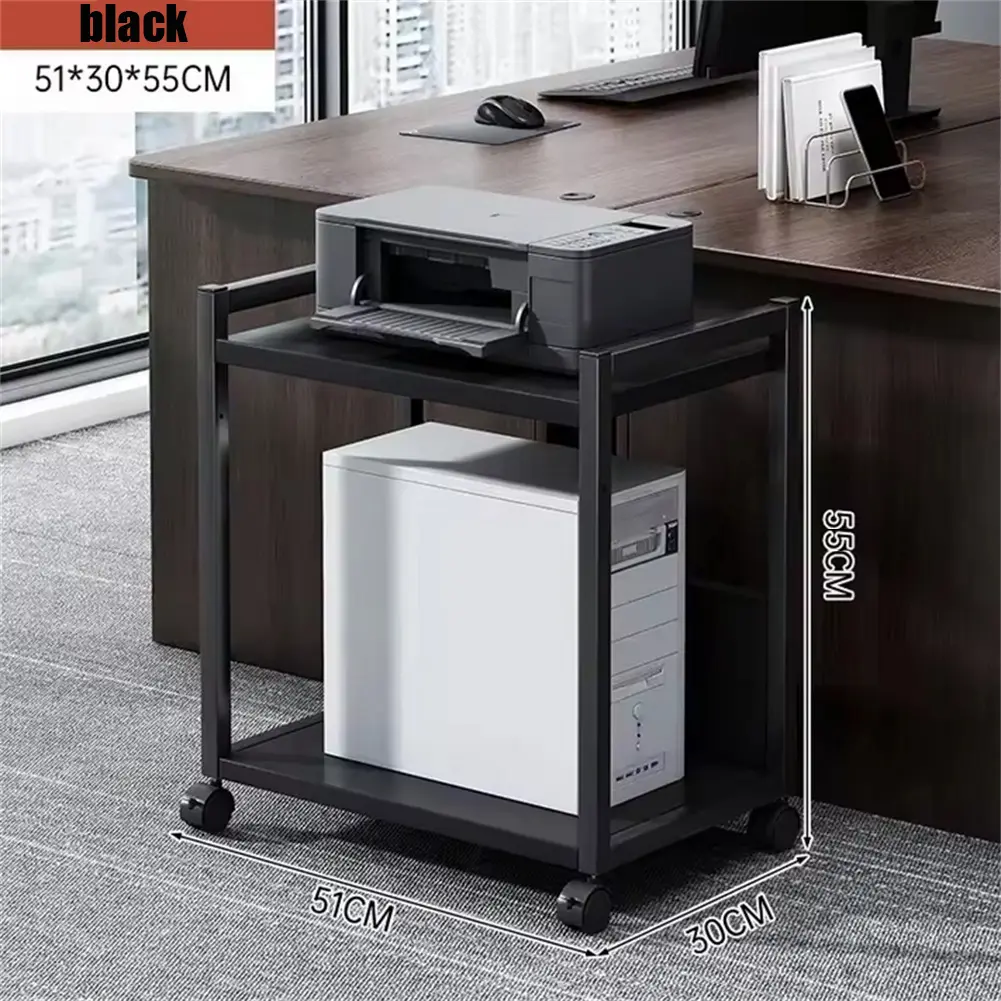 2-Tier Computer Tower Stand,21''Rolling Printer Stand Under Desk,Printer Stands for Home Office,Printer Rack,Very Suitable for Studio/Data Center Personnel, Bedroom, Living Room,Kitchen