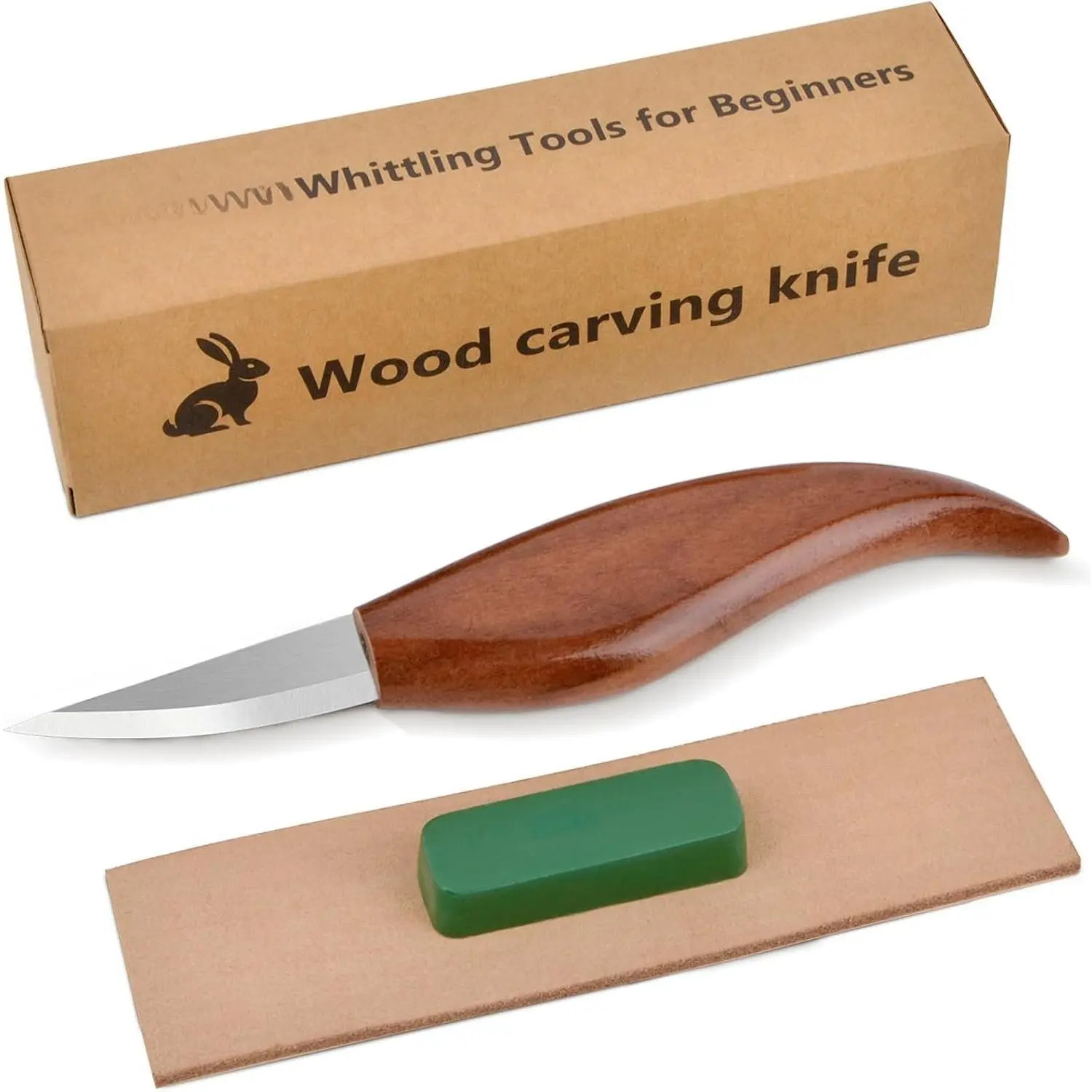 Carving  With Leather Strop and Polishing Compound,Whittling , Carving Tools for Beginners,Adults and  Whittling Tools (Sloyd Carving )