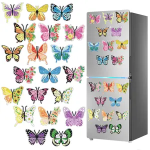 20-piece DIY Diamond Painting Fridge Magnets, 5D Diamond Art Magnetic Ornaments, Handmade Art Decorative Stickers, Includes Tool Kit and Magnetic Backing, Craft Kit Suitable for Adults