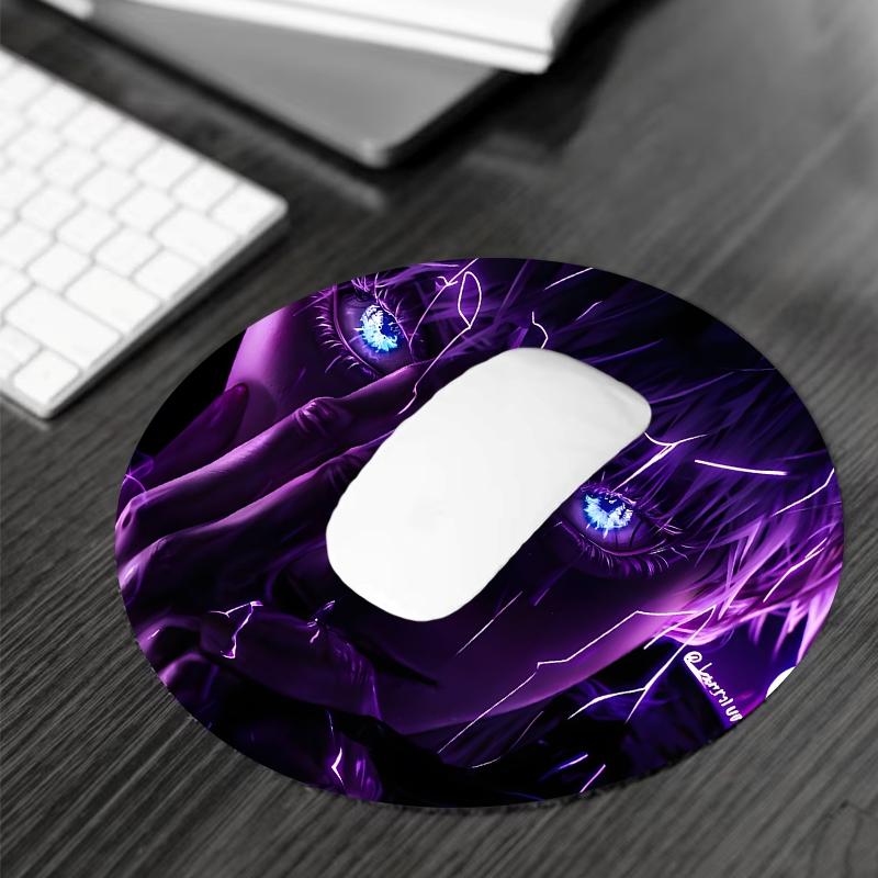 Neon Purple Cool Anime Large Game Mouse Pad, Aesthetic Desktop Decoration Protective Pad, Non-slip Lock Edge Work Pad, Multi-size Mouse Pad, Gaming Mousepad, Desktop Accessory