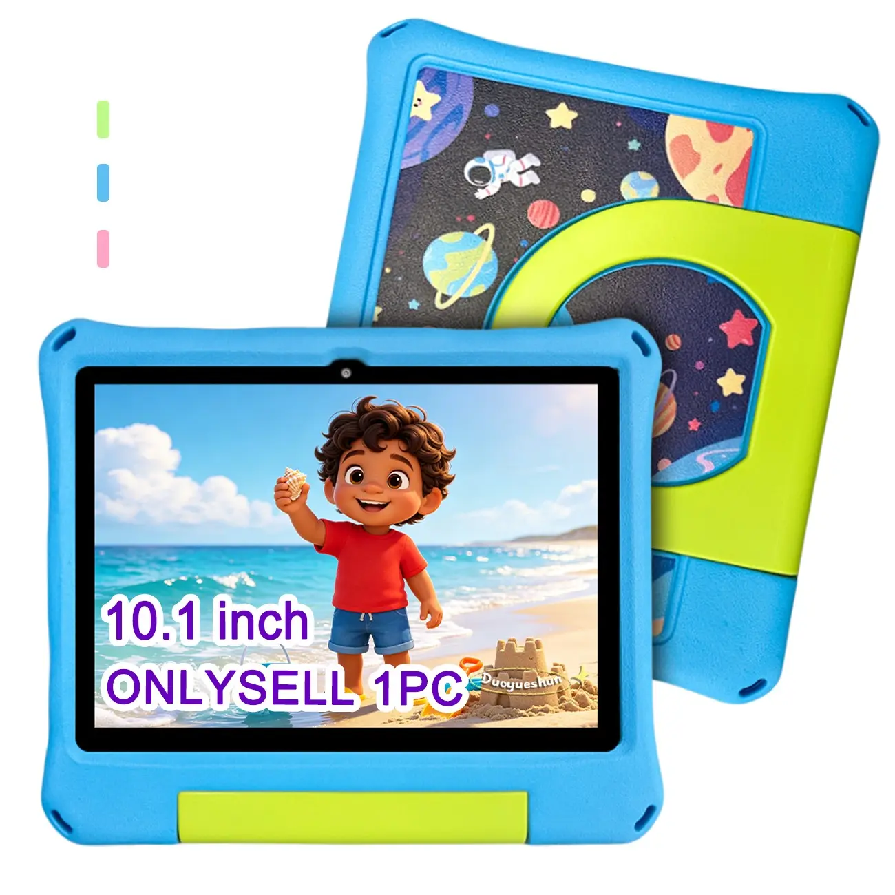 10.1 Inch Android Tablet for Kids & Students, 5G High Speed WiFi, HD Touch Screen, Dual Cameras with Shockproof Case, For Study & Entertainment, Suitable for Home & School, Pink Blue Green Available, USB Cable Included, No Power Adapter