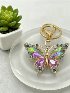 Fashion Key Ring Butterfly Charm Pendant Keychain Portable Daily Decoration for Women
