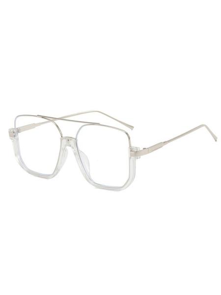 Clear Top Bar Design Square Frame Eyeglasses, Fashion Eyeglasses for Women & Men, Fashion Eyeglasses for Work, Daily Clothing Decor, Perfect for Student Daily Use, Square Eyed Glasses