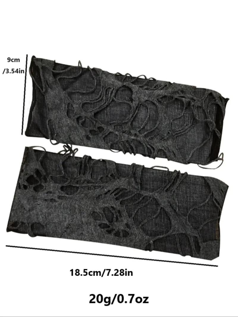 Punk Style Ripped Gloves, Fashionable Textured Gloves for Cosplay, Punk Style Dark Accessories, Perfect for Costume Parties and Themed Events
