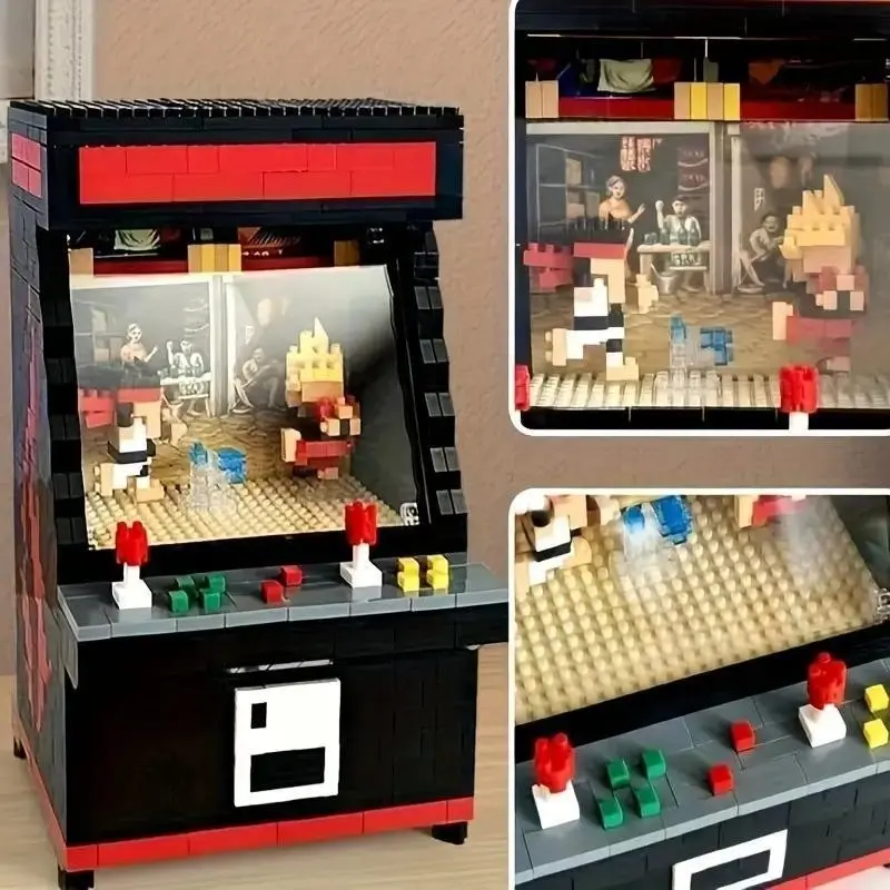 1068pcs Arcade Game Machine Building Set Brick Kit, Role-Playing/fighting Theme, Office Desk/living Room Decor, Adult Stress Relief Toy, Gift Ideas