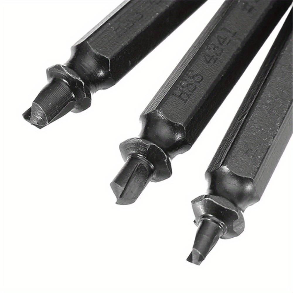 HSS Nitrided Screw Extractor Set 4 or 5 Pcs Broken Bolt Remover Drill Bit Kit Home Mechanical Repair Tools Metal Drilling Damaged Screw Removal Thread Repair Emergency Tool High Efficiency Stripped Screw Extractor Set