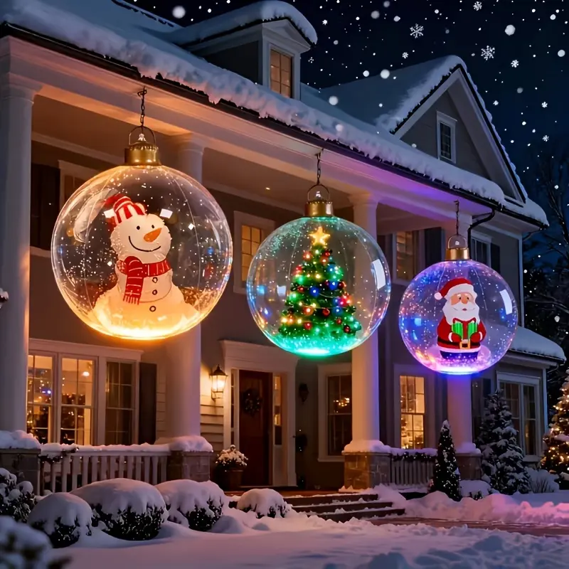 Christmas Inflatable Glowing Ball, Multi-color Remote-controlled LED Lights As A Festive Decoration Item, Christmas Party Supplies for Festive Decoration, Christmas Decoration Ball