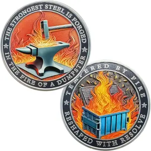 Dumpster Fire Challenge Coin - Funny Desk Accessories for Work - Emotional Support Pocket Token Gift - Hilarious Coin Office Gift - Employee Appreciation Medal (Classic-1Pcs)