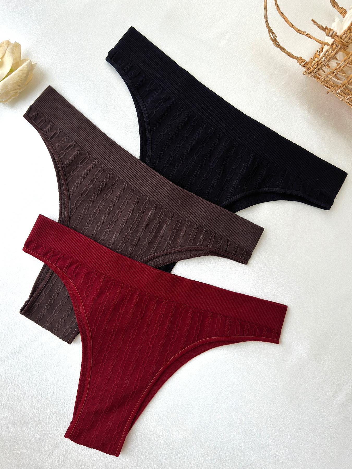 Women's Solid Color Panty, Breathable Comfortable Knicker for Daily Wear, Women's Underwear for All Seasons, Soft Breathable Panties