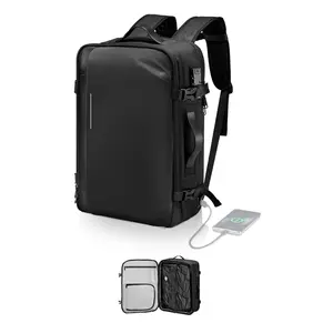 [Fahuac] Vacuum Compression Travel Backpack 65L with TSA Lock, Expandable Carry-On Bag with Wet/Dry Compartments & Anti-Theft Pocket, Black., Compression Sack Backpacks, Storage Pockets Backpacks